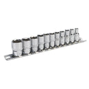 Sealey Imperial Socket Set Premier 1/4" Sq Drive 6 Point 11pc On Rail AK2670