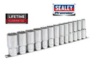 Sealey Imperial Deep Socket Set 1/2" Sq Drive Premier 12 Point 13pc AK2675