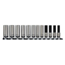 Sealey Premier Black Deep Lock-On&trade; Socket Set 3/8"Sq Drive 12pc AK2744B