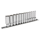 Sealey Premier Deep Lock-On&trade; Socket Set 1/4"Sq Drive 13pc AK2747