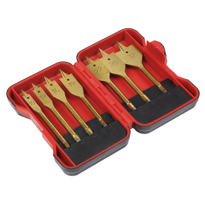 Flat Wood Drill Bit Set 7pc Titanium Coated