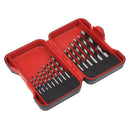 Sealey Drill Bit Set Brad Point Wood 15pc In Case AK3715W