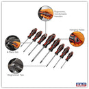 Sealey Premier GripMAX&reg; Security TRX-Star* Screwdriver Set 8pc - Red AK4323