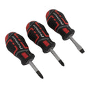 Sealey Premier GripMAX&reg; Stubby Screwdriver Set 3pc AK4328