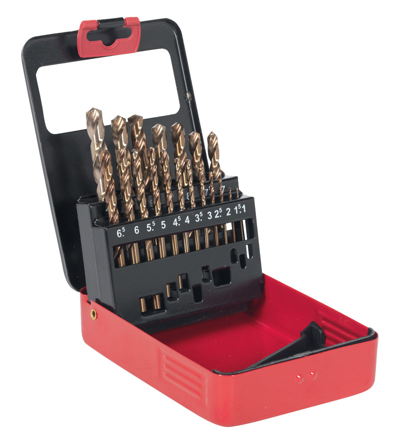 HSS Cobalt Split Point Fully Ground Drill Bit Set 19pc Metric