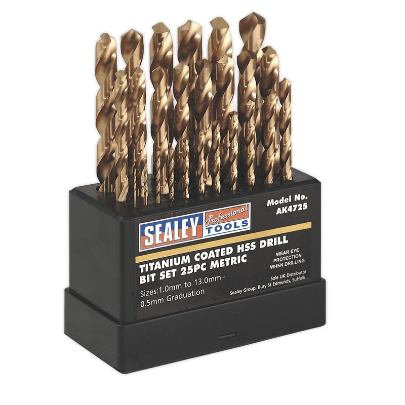 HSS Fully Ground Drill Bit Set 25pc DIN 338 Metric