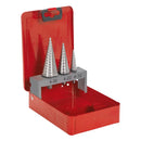 Sealey Double Flute HSS M2 Step Drill Bit Set 3pc AK4733