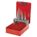 Sealey Double Flute HSS M2 Step Drill Bit Set 3pc AK4733