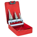 Sealey Spiral Flute HSS M2 Step Drill Bit Set 3pc AK4743