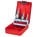 Sealey Spiral Flute HSS M2 Step Drill Bit Set 3pc AK4743