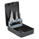 Sealey Spiral Flute HSS 4341 Step Drill Bit Set 3pc AK4749