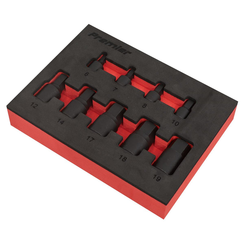 Low Profile Impact Hex Socket Bit Set 1/4" & 3/8" Sq. Drive 9pc - Metric