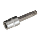 Sealey Premier Spline Socket Bit 1/2"Sq Drive M14 x 100mm AK5531