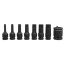 Sealey Premier Spline Impact Socket Bit Set 3/8"Sq Drive 8pc AK5622