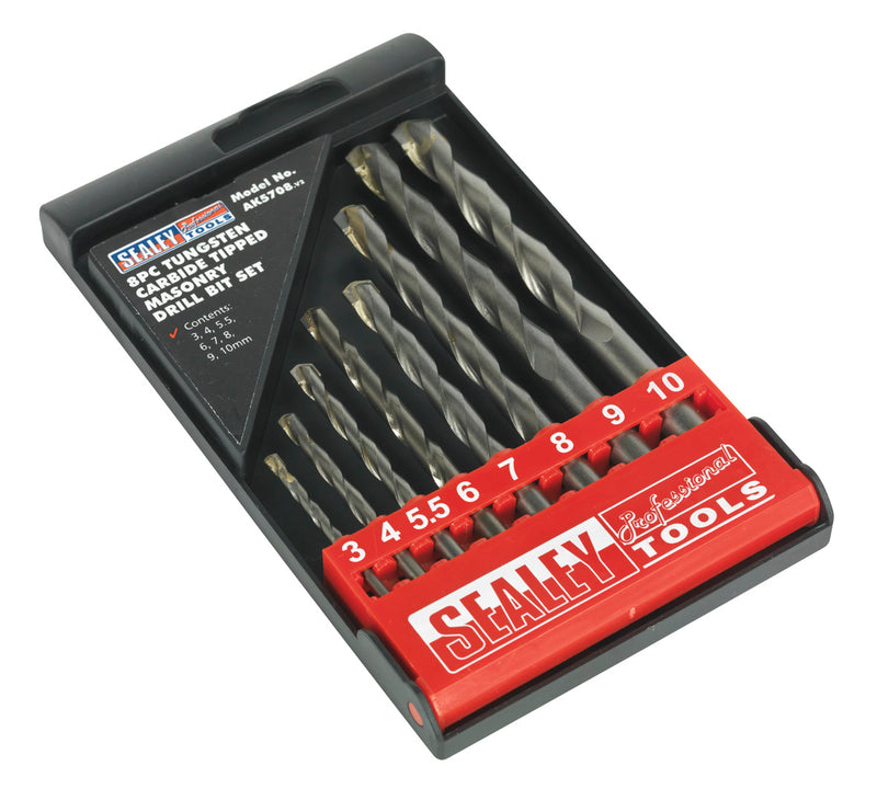 Tungsten Carbide Tipped Masonry Drill Bit Set 8pc