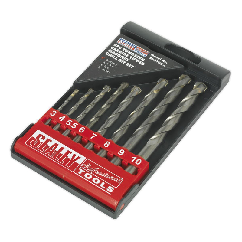 Tungsten Carbide Tipped Masonry Drill Bit Set 8pc