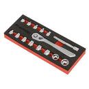 Sealey Premier Platinum Low Profile Socket Set 1/4"Sq Drive 15pc AK5783