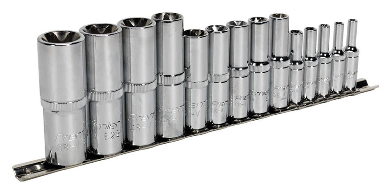 TRX-Star* Socket Set 14pc Deep 1/4", 3/8" & 1/2"Sq Drive E4-E24