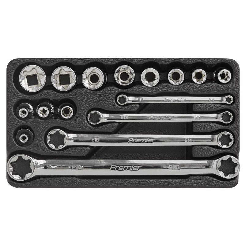 TRX-Star* 3/8"Sq Drive Socket & Spanner Set 16pc