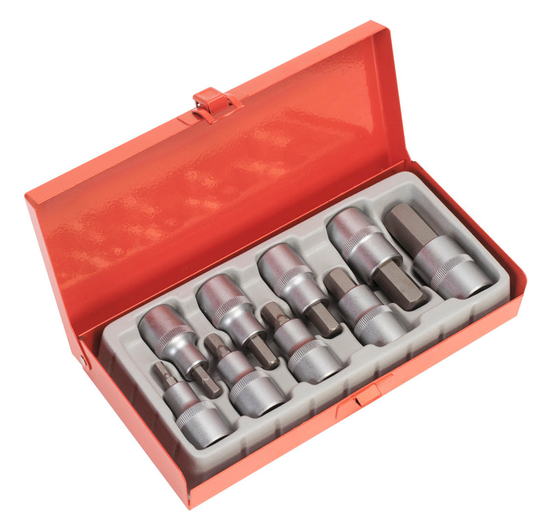 Hex Socket Bit Set 9pc 1/2"Sq Drive