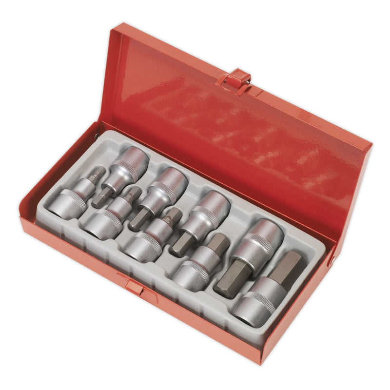 Hex Socket Bit Set 9pc 1/2"Sq Drive