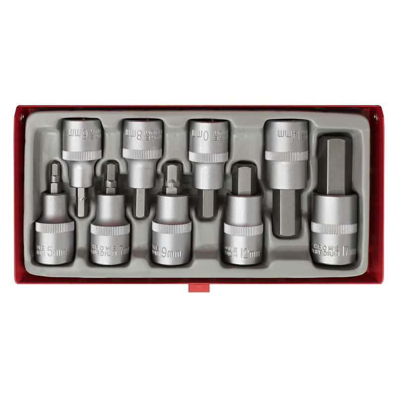 Hex Socket Bit Set 9pc 1/2"Sq Drive