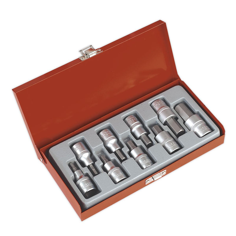 Hex Socket Bit Set 9pc 1/2"Sq Drive