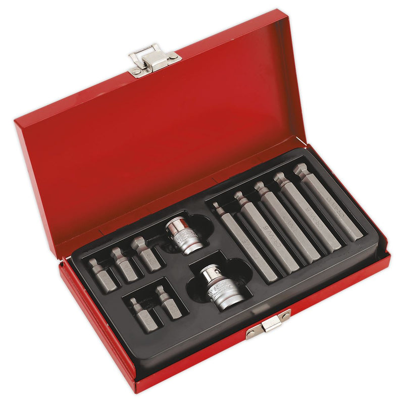 Ball-End Hex Socket Bit Set 7pc Metric 3/8"Sq Drive 62mm