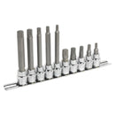 Sealey Premier Spline Socket Bit Set 3/8"Sq Drive 10pc AK6216