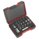 Sealey Premier TRX-P* & TRX-TS* Security Bit Set 1/4" & 3/8"Sq Drive 23pc AK6226