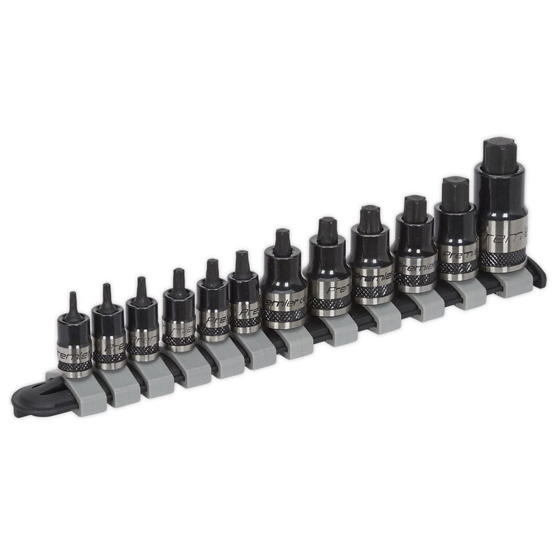 TRX-Star* Socket Bit Set 12pc Stubby 1/4", 3/8" & 1/2"Sq Drive Black Series