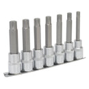 Sealey Premier Ribe Socket Bit Set 1/2"Sq Drive 100mm 7pc AK6235