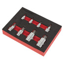 Sealey Premier Spline Socket Bit Set1/4", 3/8" & 1/2"Sq Drive 8pc AK6241