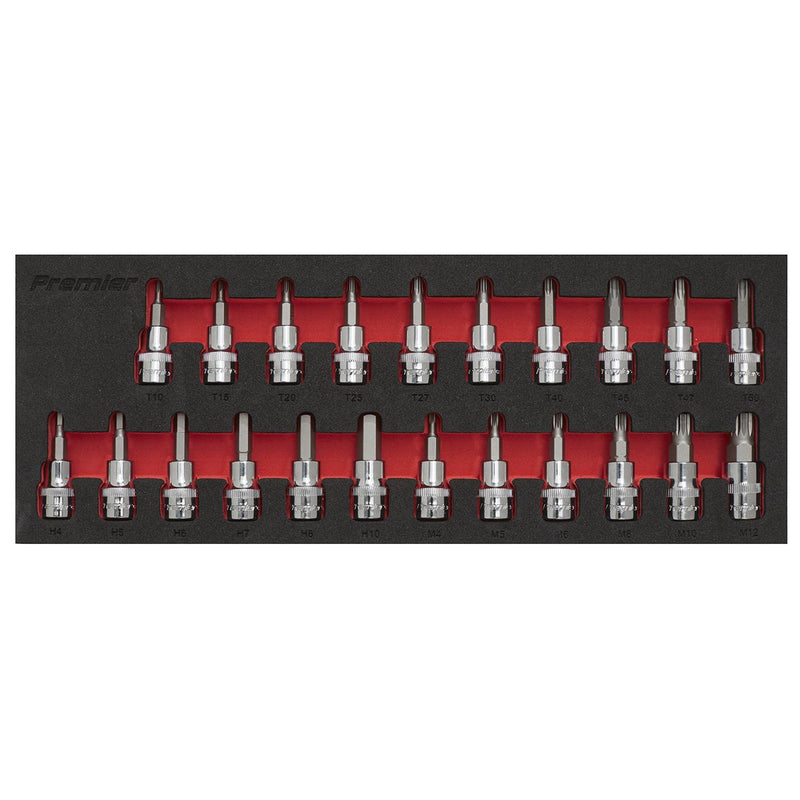 TRX-Star*/Hex/Spline Socket Bit Set 22pc 3/8"Sq Drive