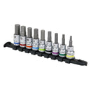 Sealey Hex Socket Bit Set Premier Platinum 3/8"Sq Drive 9pc AK6250