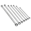 Sealey Premier Extra-Long Double Ring Ratchet/Fixed Spanner Set 7pc AK6319