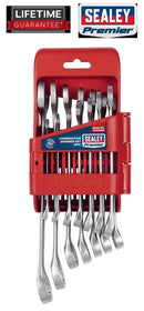 SEALEY SPANNER SET 14PC METRIC COMBINATION RING OPEN PREMIER 8MM - 24MM AK63260