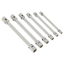 Sealey Premier Double Flexi-Head Socket Spanner Set 6pc AK635