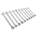 Sealey Premier Extra-Long Combination Ratchet Spanner Set 10pc AK63914