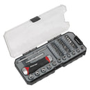Sealey Premier Fine Tooth Ratchet Screwdriver Socket & Bit Set 38pc AK64905