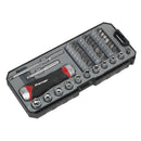 Sealey Premier Fine Tooth Ratchet Screwdriver Socket & Bit Set 38pc AK64905
