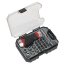 Sealey Premier Fine Tooth Stubby Ratchet Screwdriver Socket & Bit Set 24pc AK64906