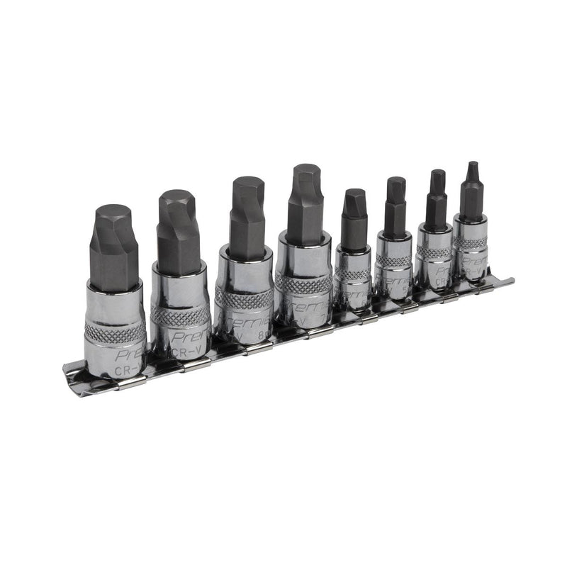 Hex Socket Bit Set Lock-On&trade; 8pc 1/4" & 3/8"Sq Drive Metric