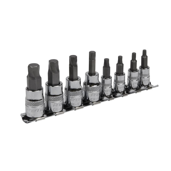 Hex Socket Bit Set Lock-On&trade; 8pc 1/4" & 3/8"Sq Drive - Imperial