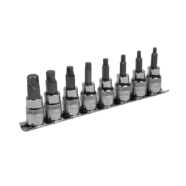 Hex Socket Bit Set Lock-On&trade; 8pc 3/8"Sq Drive - Imperial