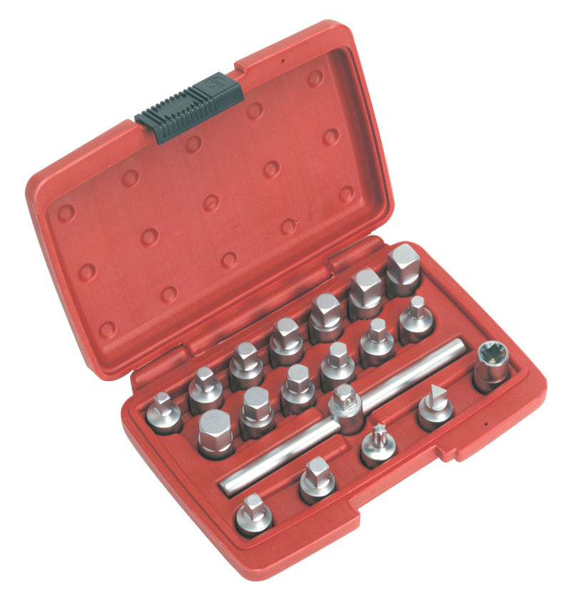 Oil Drain Plug Key Set 21pc 3/8"Sq Drive