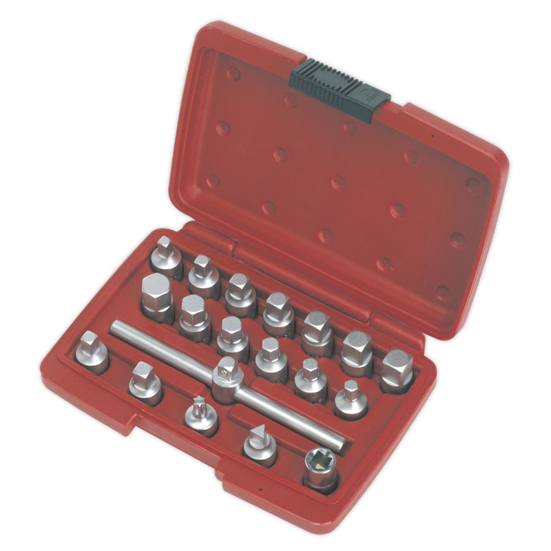 Oil Drain Plug Key Set 21pc 3/8"Sq Drive