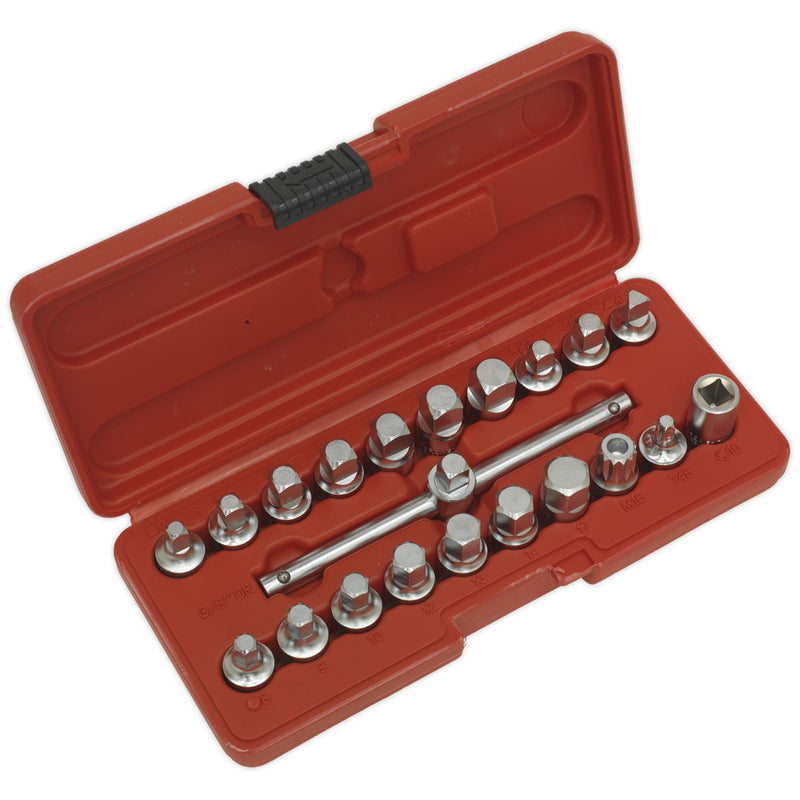 Oil Drain Plug Key Set 21pc 3/8"Sq Drive