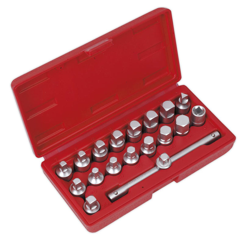 Oil Drain Plug Key Set 21pc 3/8"Sq Drive