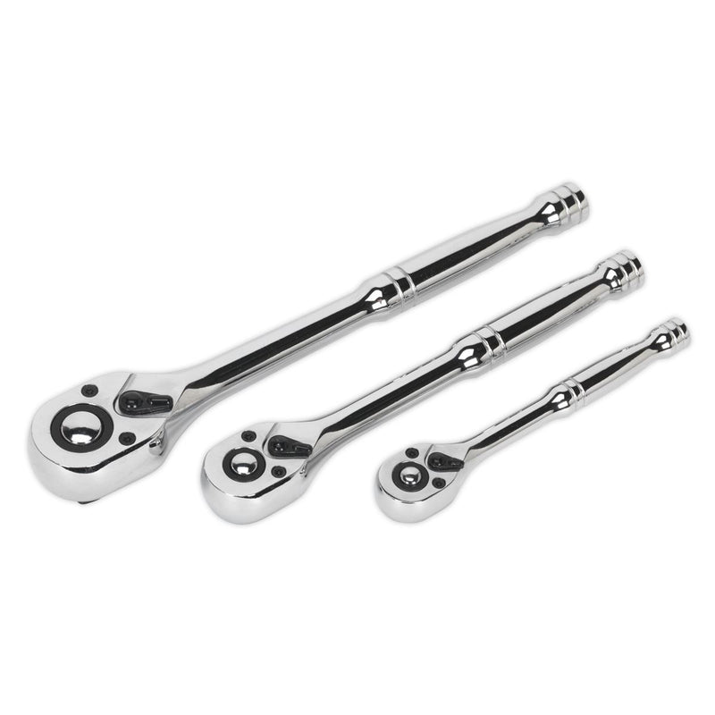 Ratchet Wrench Set 3pc Pear-Head Flip Reverse